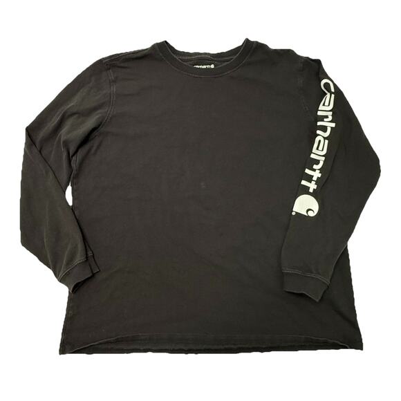 Carhartt Youth XL (16-18) Loose Fit Long-Sleeve T-Shirt Graphic Logo Black White - Picture 1 of 10